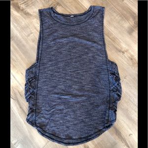 Lululemon Blue Tank w/ side Criss Cross detail